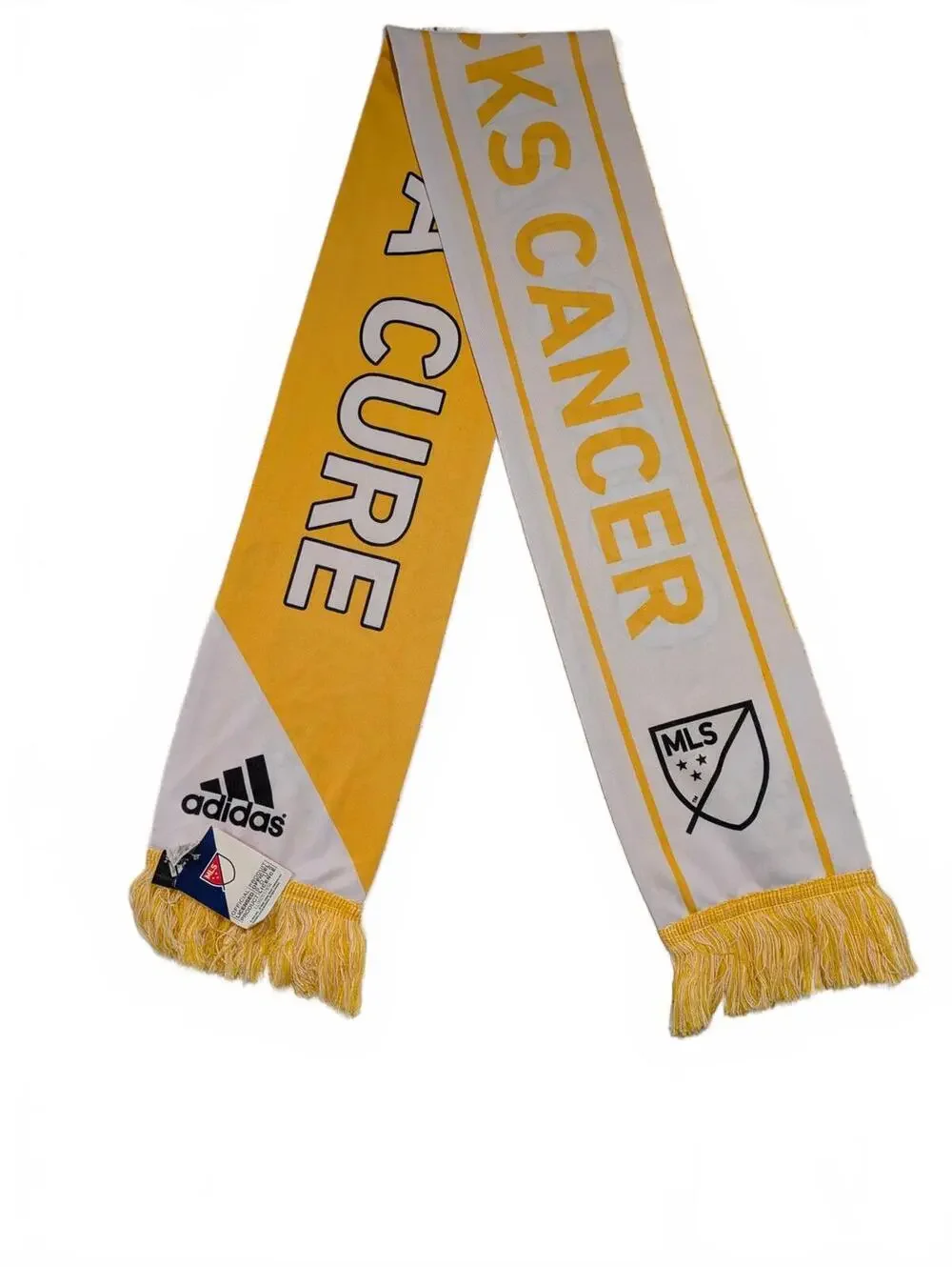Adidas MLS Scarf - Kicks Against Cancer - Yellow & White